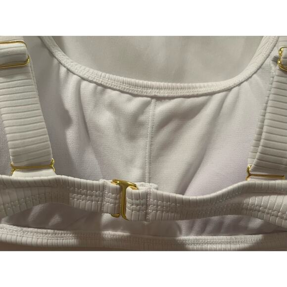 White Ribbed Bikini Top - Size L - NWT - Picture 4 of 7